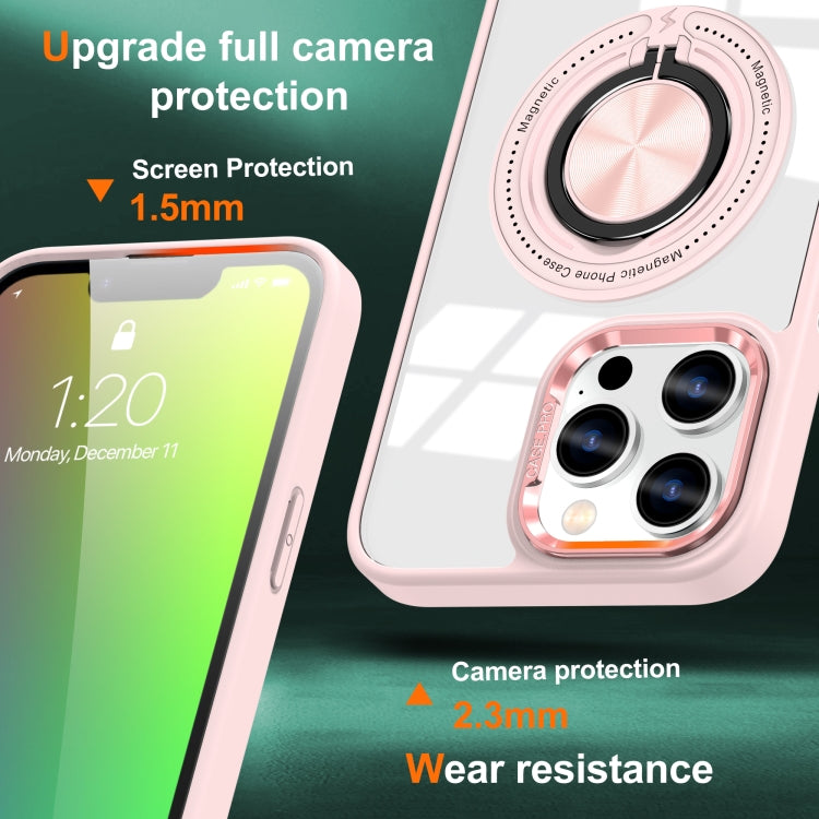 For iPhone 15 Pro Max Magnetic Rotating Ring Holder Phone Case