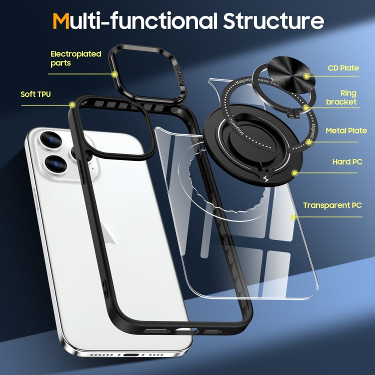 For iPhone 15 Pro Max Magnetic Rotating Ring Holder Phone Case