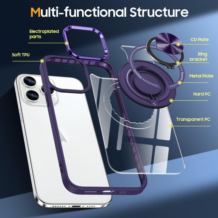 For iPhone 15 Pro Max Magnetic Rotating Ring Holder Phone Case