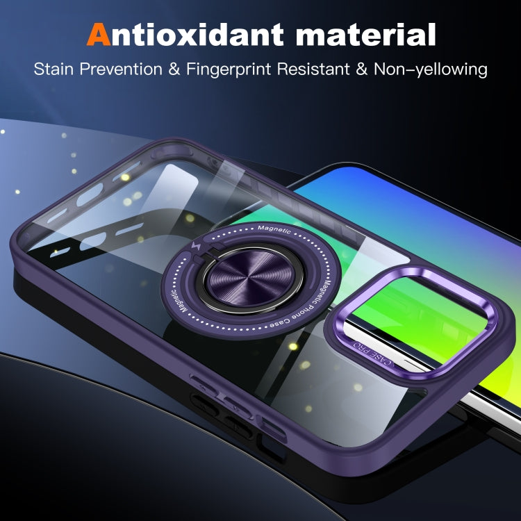 For iPhone 15 Pro Max Magnetic Rotating Ring Holder Phone Case