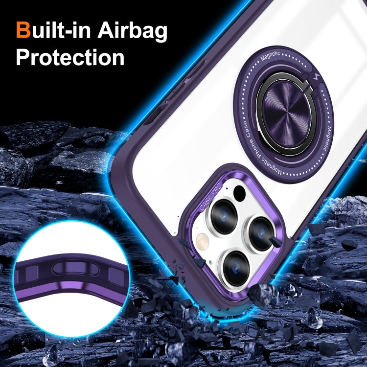 For iPhone 15 Pro Magnetic Rotating Ring Holder Phone Case