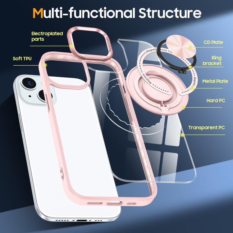For iPhone 15 Plus Magnetic Rotating Ring Holder Phone Case