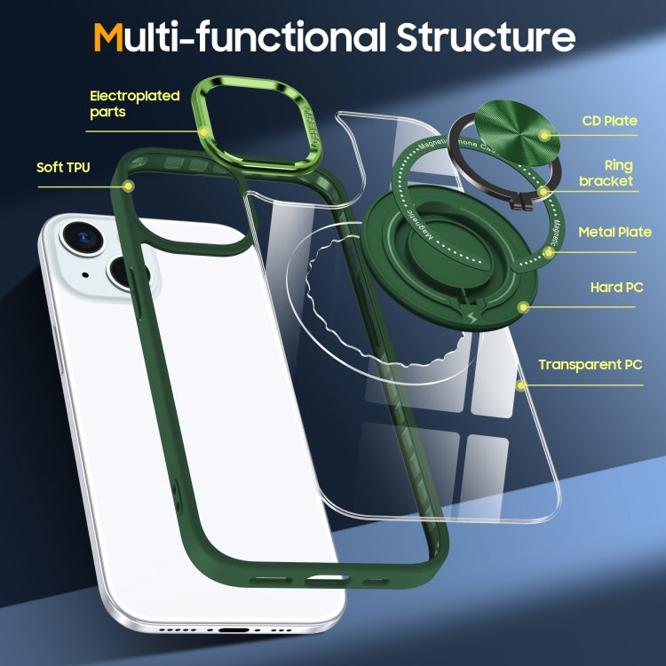For iPhone 15 Plus Magnetic Rotating Ring Holder Phone Case