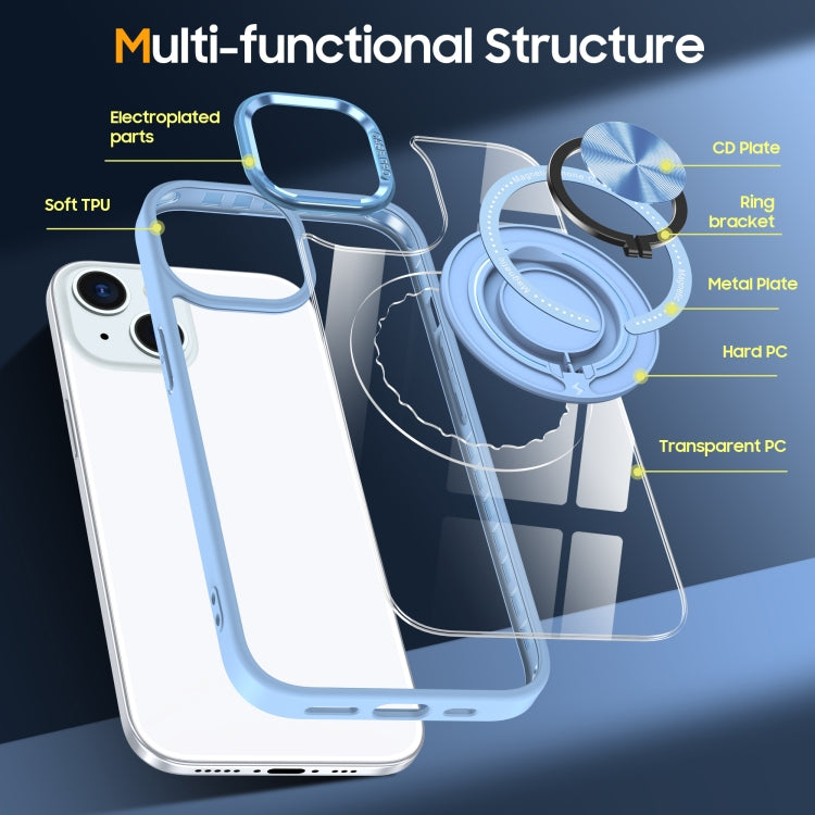 For iPhone 15 Plus Magnetic Rotating Ring Holder Phone Case