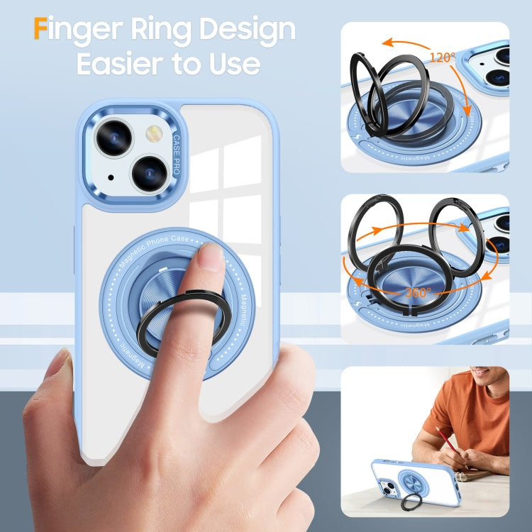 For iPhone 15 Plus Magnetic Rotating Ring Holder Phone Case