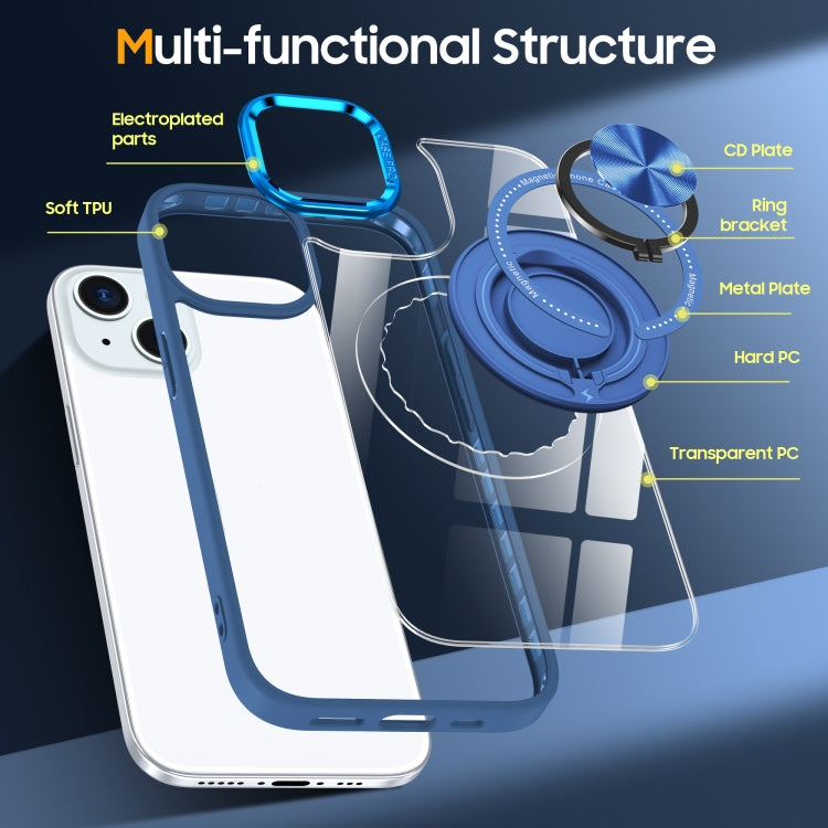 For iPhone 15 Plus Magnetic Rotating Ring Holder Phone Case
