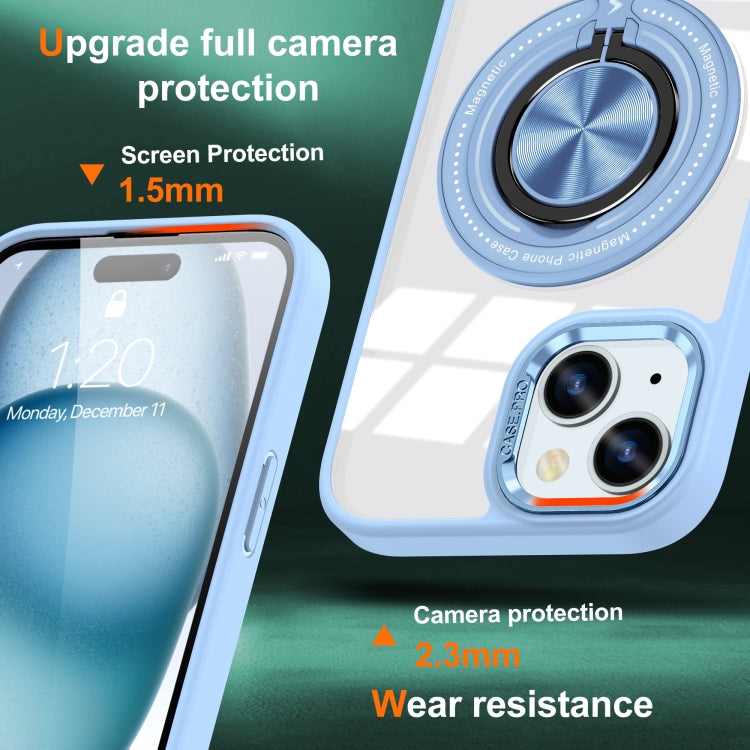 For iPhone 15 Magnetic Rotating Ring Holder Phone Case
