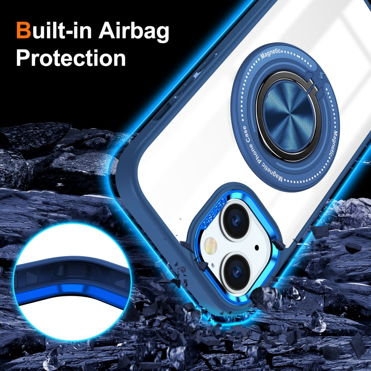 For iPhone 15 Magnetic Rotating Ring Holder Phone Case
