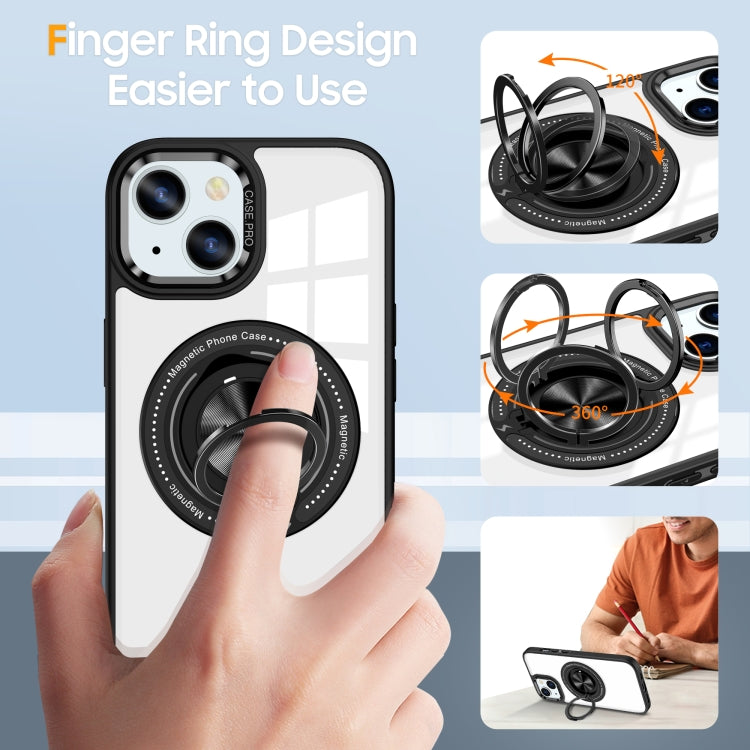 For iPhone 14 Plus Magnetic Rotating Ring Holder Phone Case