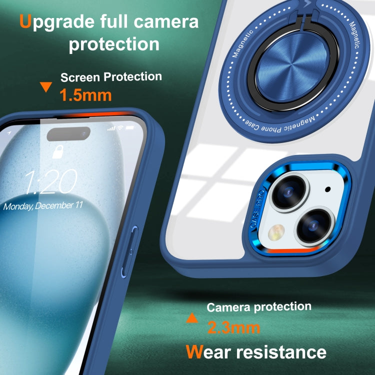 For iPhone 14 Plus Magnetic Rotating Ring Holder Phone Case