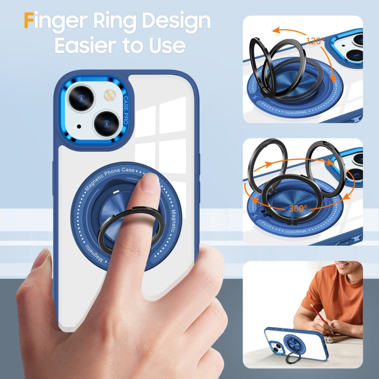 For iPhone 14 Plus Magnetic Rotating Ring Holder Phone Case