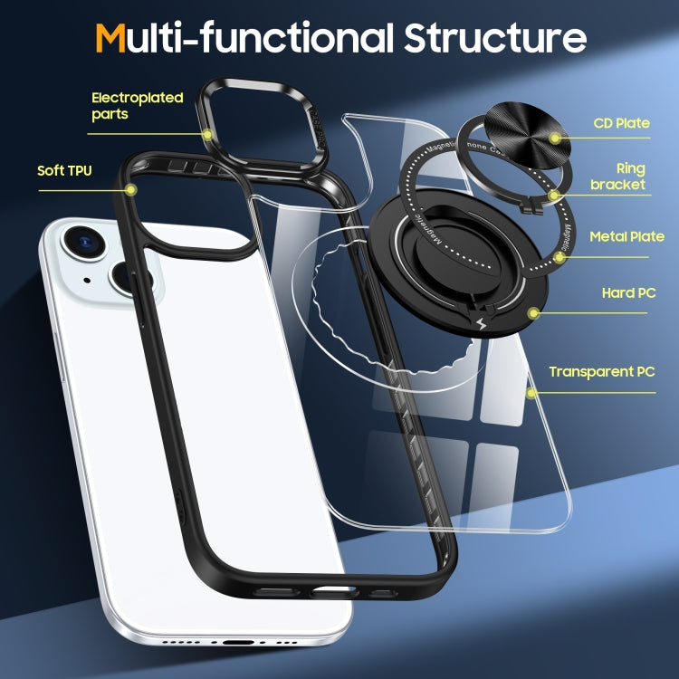 For iPhone 14 Magnetic Rotating Ring Holder Phone Case