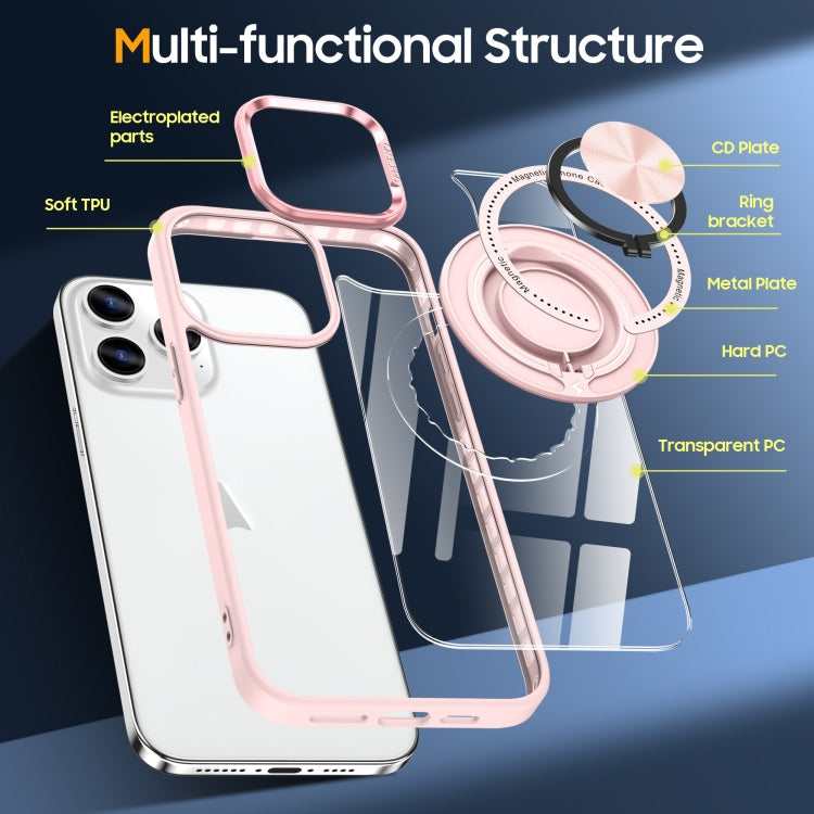 For iPhone 14 Pro Magnetic Rotating Ring Holder Phone Case