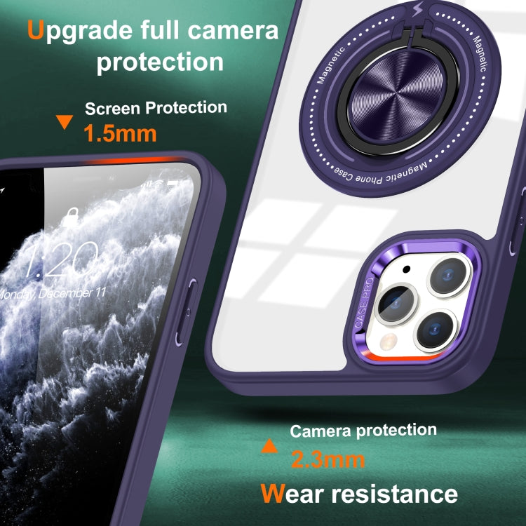 For iPhone 13 Pro Max Magnetic Rotating Ring Holder Phone Case