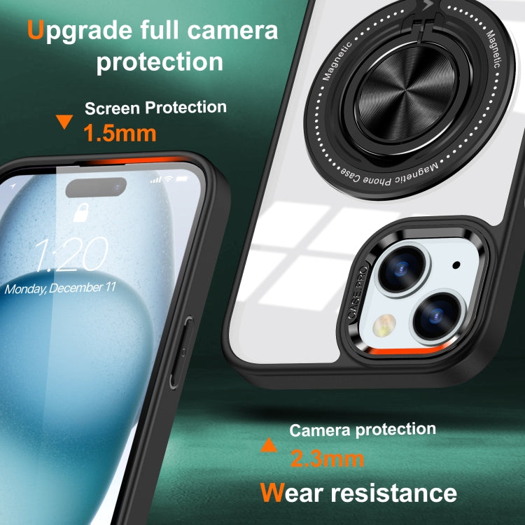 For iPhone 13 Magnetic Rotating Ring Holder Phone Case