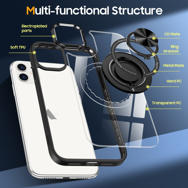 For iPhone 12 Magnetic Rotating Ring Holder Phone Case