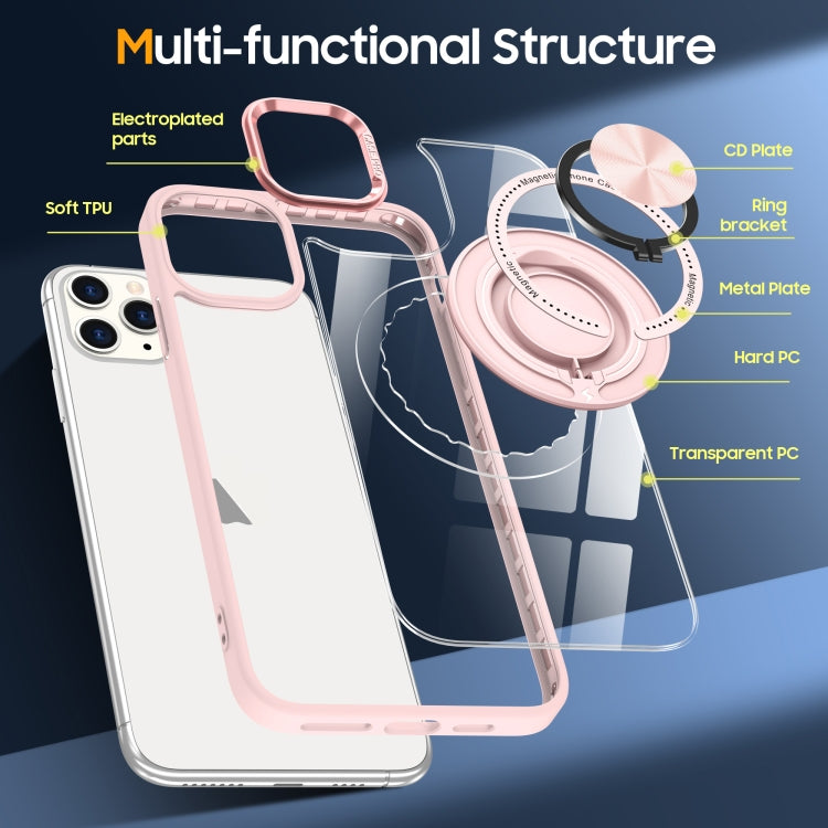 For iPhone 11 Pro Magnetic Rotating Ring Holder Phone Case