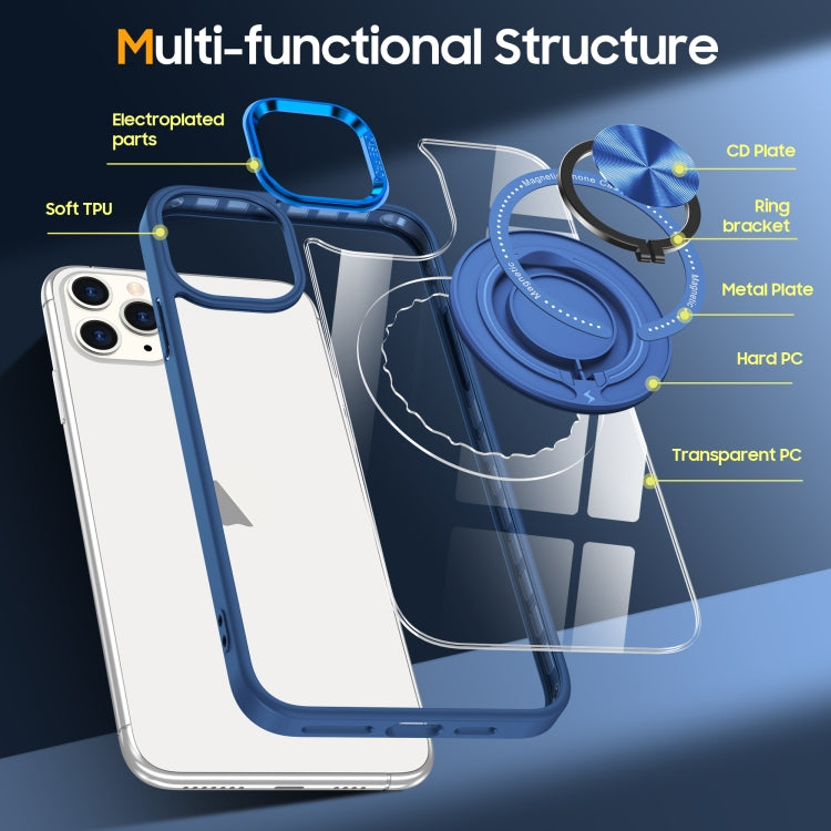 For iPhone 11 Pro Magnetic Rotating Ring Holder Phone Case