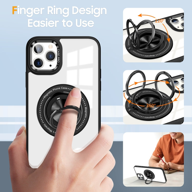 For iPhone 11 Pro Max Magnetic Rotating Ring Holder Phone Case