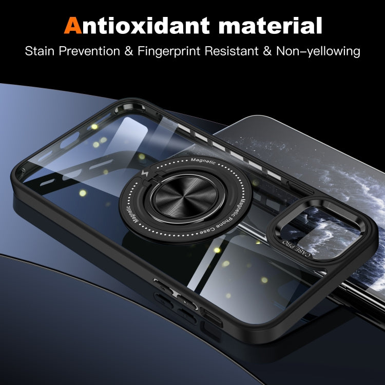 For iPhone 11 Pro Max Magnetic Rotating Ring Holder Phone Case