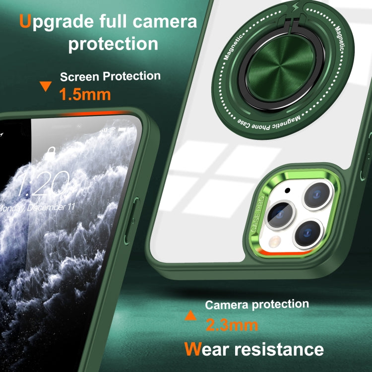 For iPhone 11 Pro Max Magnetic Rotating Ring Holder Phone Case