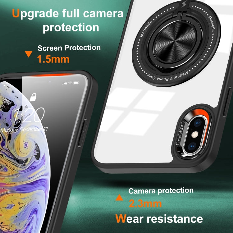 For iPhone XS / X Magnetic Rotating Ring Holder Phone Case