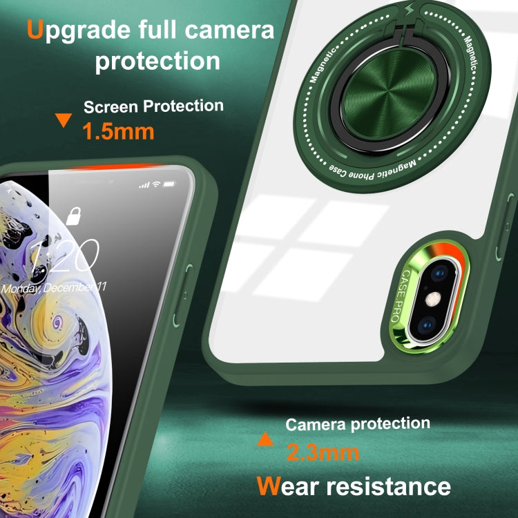 For iPhone XS / X Magnetic Rotating Ring Holder Phone Case