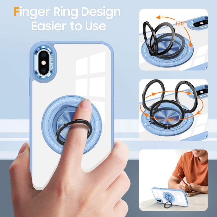 For iPhone XS / X Magnetic Rotating Ring Holder Phone Case