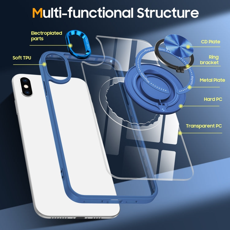 For iPhone XS / X Magnetic Rotating Ring Holder Phone Case
