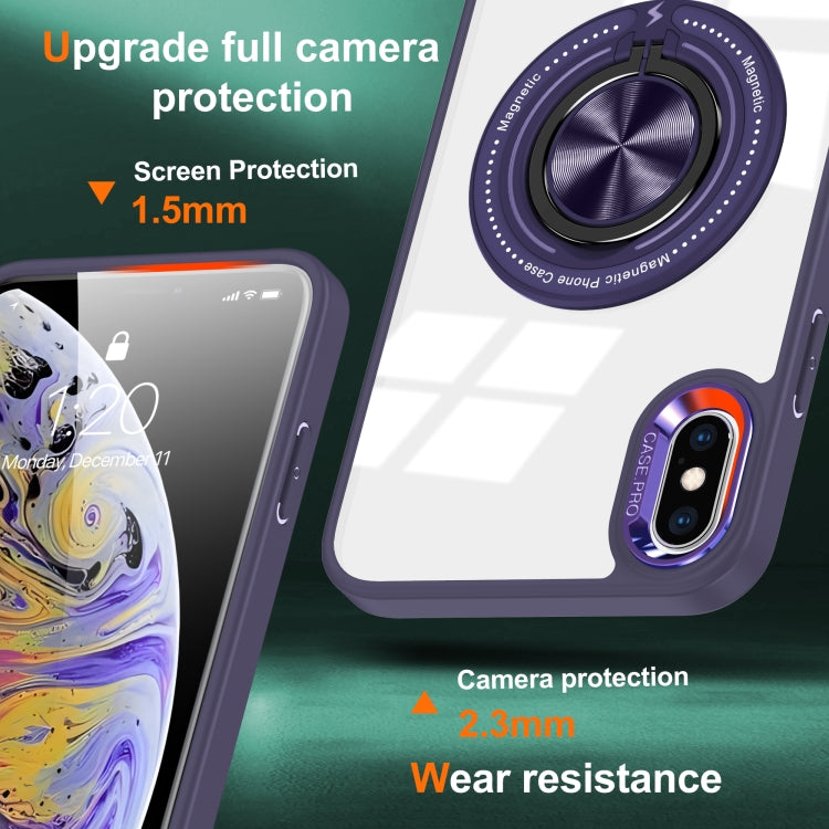 For iPhone XS / X Magnetic Rotating Ring Holder Phone Case