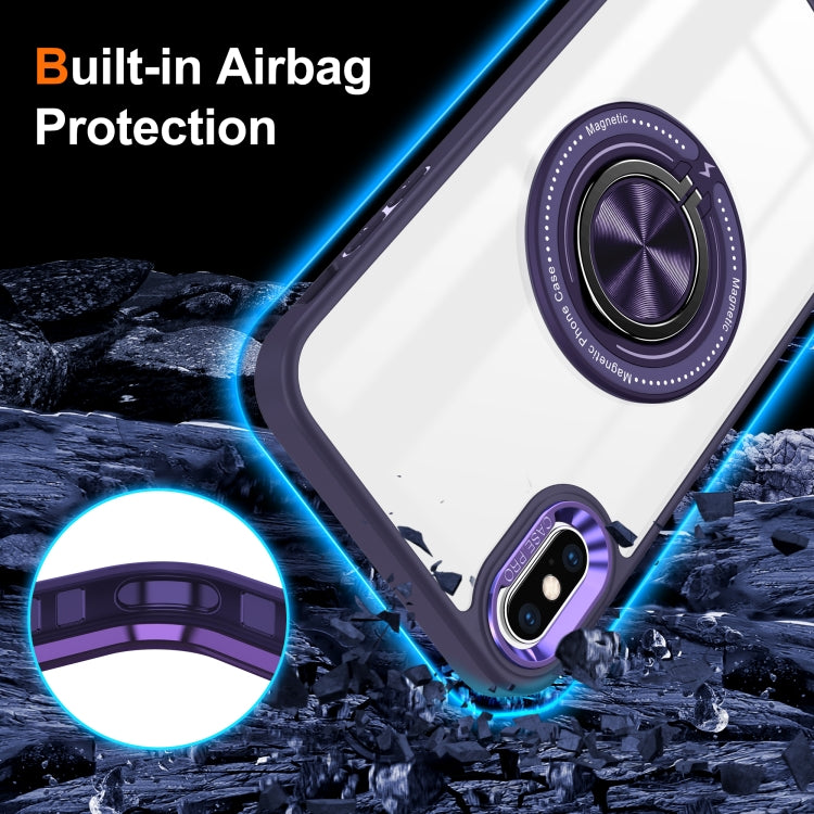 For iPhone XS / X Magnetic Rotating Ring Holder Phone Case