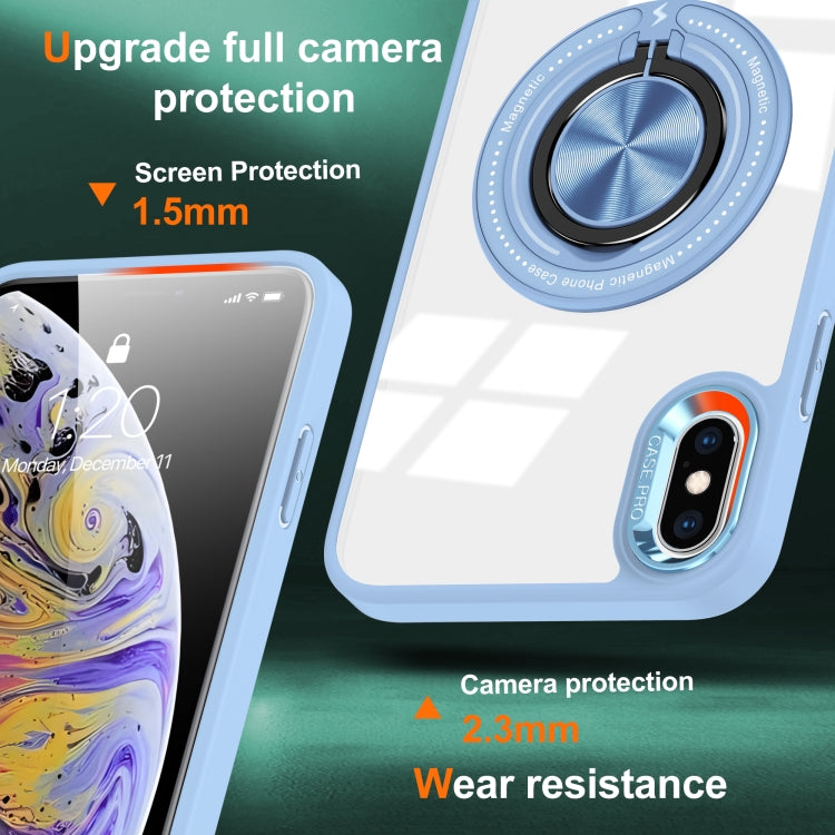 For iPhone XS Max Magnetic Rotating Ring Holder Phone Case