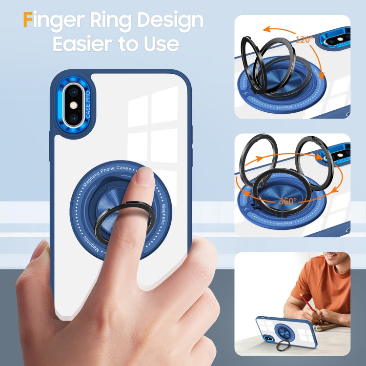 For iPhone XS Max Magnetic Rotating Ring Holder Phone Case