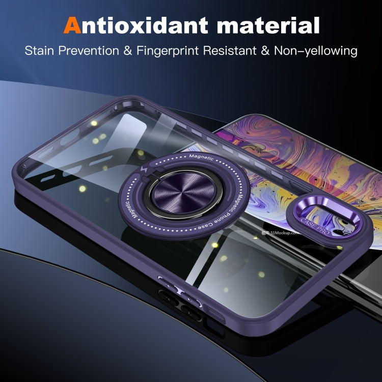 For iPhone XS Max Magnetic Rotating Ring Holder Phone Case