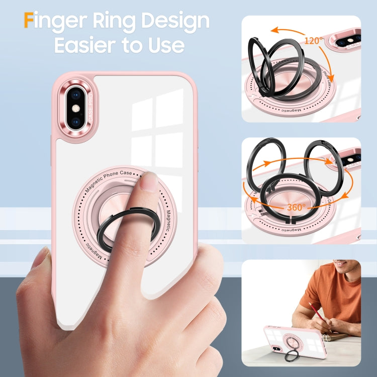 For iPhone XR Magnetic Rotating Ring Holder Phone Case