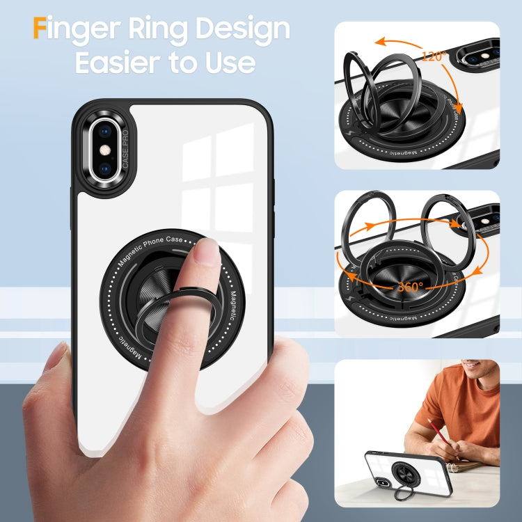 For iPhone XR Magnetic Rotating Ring Holder Phone Case