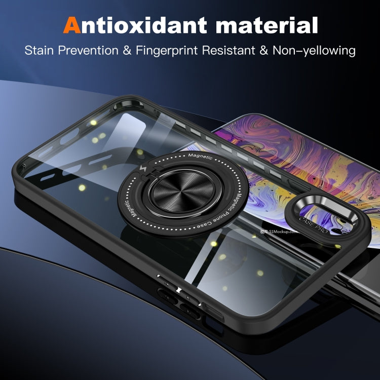 For iPhone XR Magnetic Rotating Ring Holder Phone Case