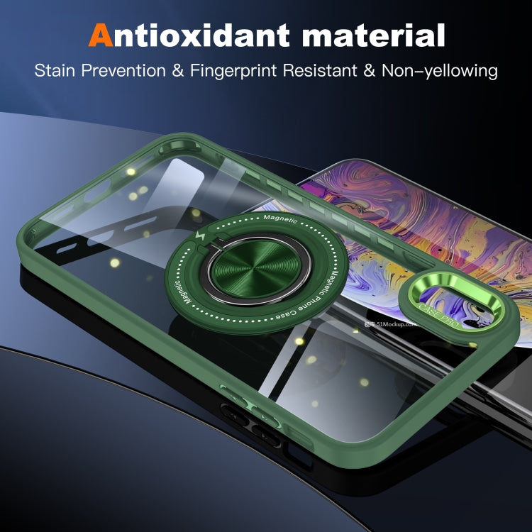 For iPhone XR Magnetic Rotating Ring Holder Phone Case