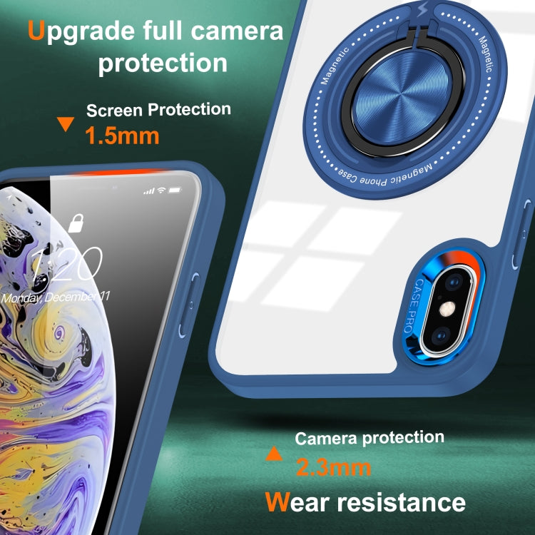 For iPhone XR Magnetic Rotating Ring Holder Phone Case