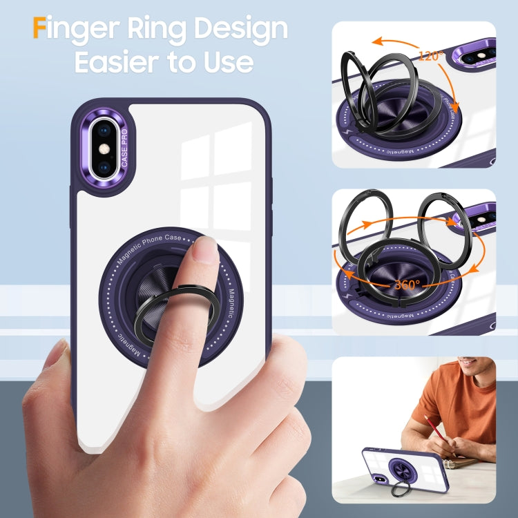 For iPhone XR Magnetic Rotating Ring Holder Phone Case