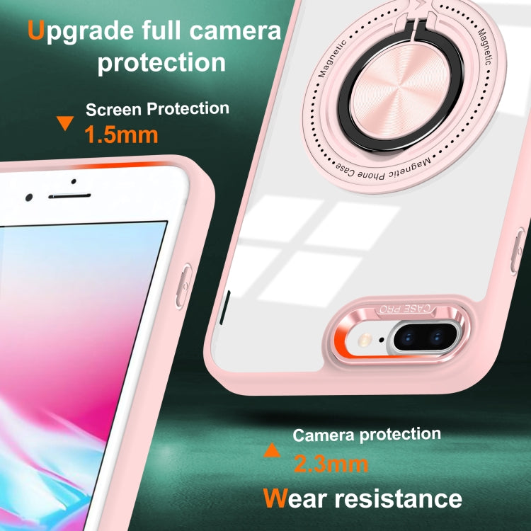 For iPhone 8 Plus / 7 Plus Magnetic Rotating Ring Holder Phone Case