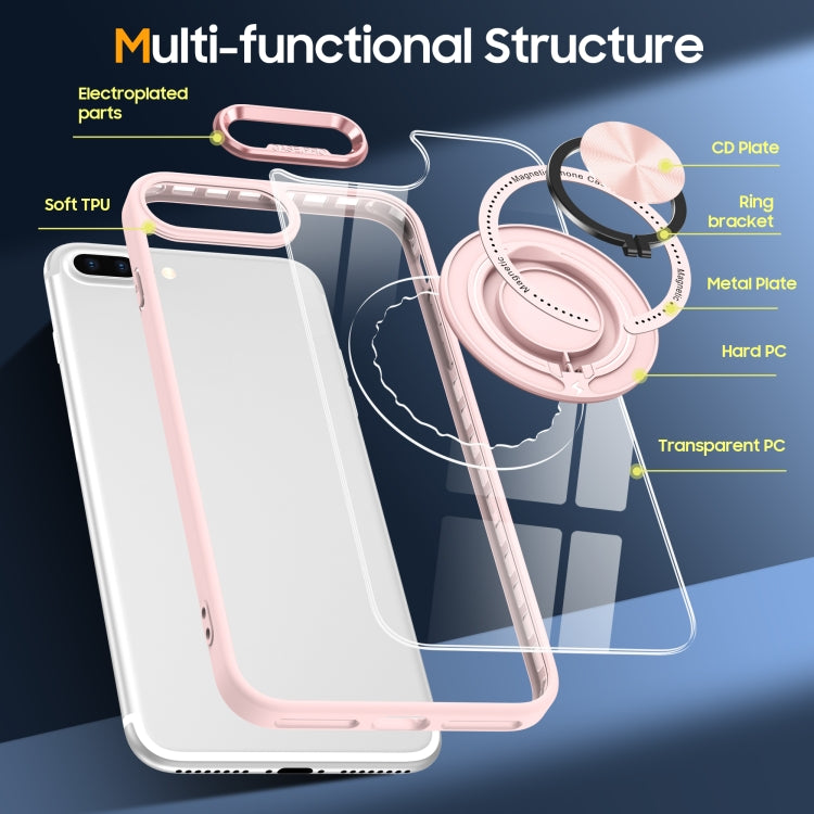 For iPhone 8 Plus / 7 Plus Magnetic Rotating Ring Holder Phone Case