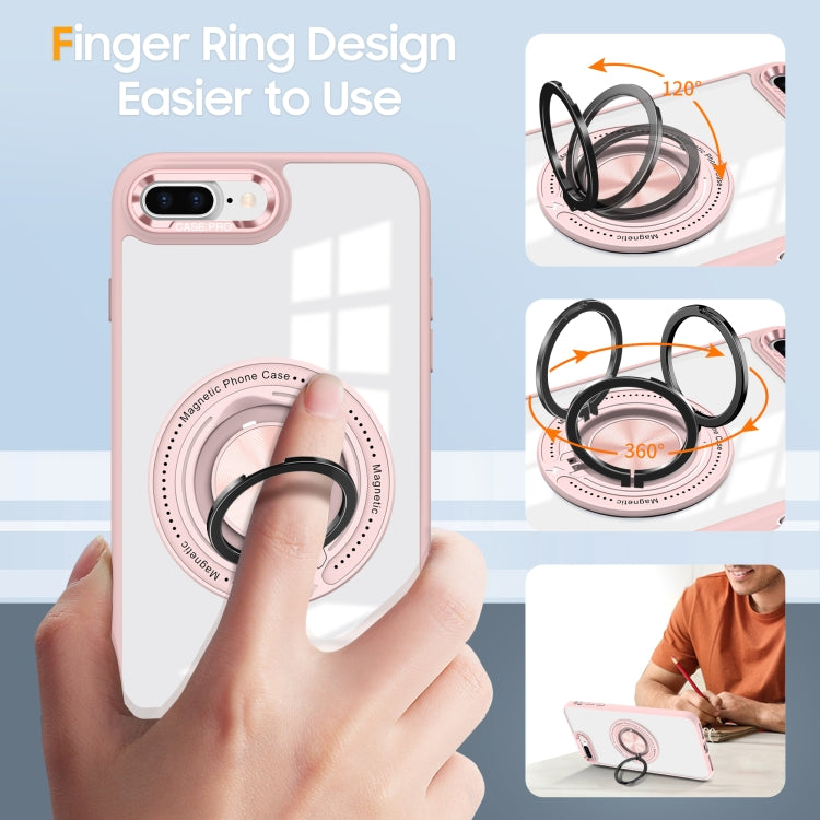 For iPhone 8 Plus / 7 Plus Magnetic Rotating Ring Holder Phone Case