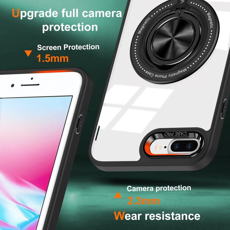 For iPhone 8 Plus / 7 Plus Magnetic Rotating Ring Holder Phone Case