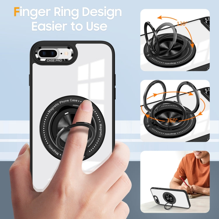 For iPhone 8 Plus / 7 Plus Magnetic Rotating Ring Holder Phone Case