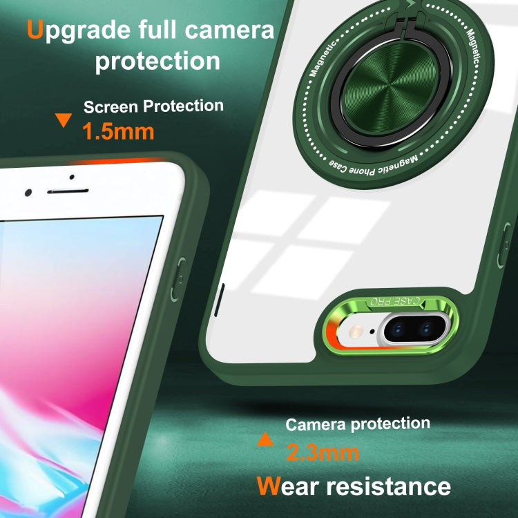 For iPhone 8 Plus / 7 Plus Magnetic Rotating Ring Holder Phone Case