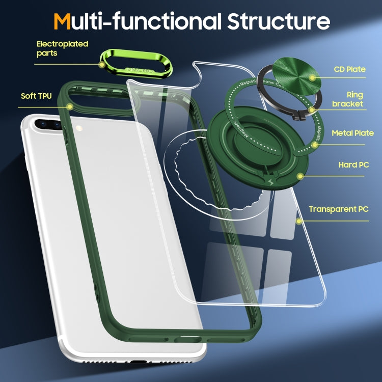 For iPhone 8 Plus / 7 Plus Magnetic Rotating Ring Holder Phone Case