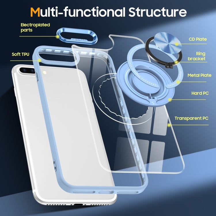 For iPhone 8 Plus / 7 Plus Magnetic Rotating Ring Holder Phone Case