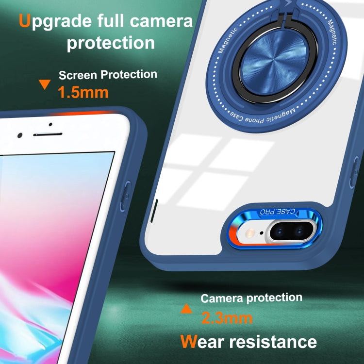 For iPhone 8 Plus / 7 Plus Magnetic Rotating Ring Holder Phone Case