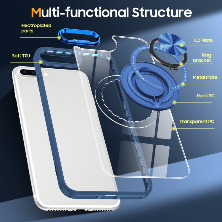 For iPhone 8 Plus / 7 Plus Magnetic Rotating Ring Holder Phone Case